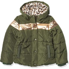 Jessica Simpson Girl's Iridescent Quilted Midweight Winter Puffer Coat