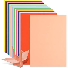 Lurrose Colored Cardstock 100 Sheets, 20 Colors Colorful Construction Paper, 8.3 x 11.7 Color Cardstock for DIY Crafts Scrapbook Making School Supplies