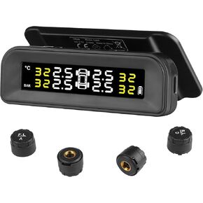 VEVOR RV Tire Pressure Monitoring System, 7.3-87 PSI Trailer TPMS Tire Pressure Monitor with 4 Sensors, 5 Alarm Modes, Real-time Display, Easy to Install in Kuwait