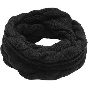 وشاح بحلقة دائرية إنفينيتي شتوية، مقاس 52 بوصة × 12 بوصة، أسود in Kuwait