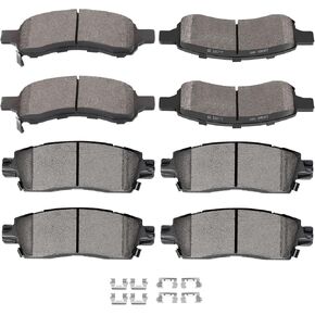 Ceramic Pads Kits,SCITOO 8pcs Brakes Pads Set fit for Buick Enclave,Rainier,for Chevy SSR,Trailblazer EXT,Traverse,for GMC Acadia,Envoy,Envoy XL,for Isuzu Ascender,9-7x,07-10 for Saturn Outlook