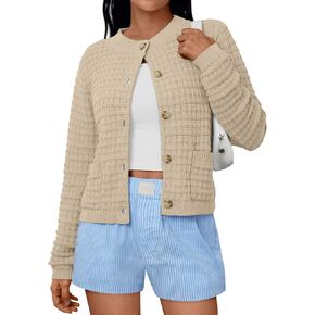 LILLUSORY Cardigan Sweaters for Women Fall Outfits 2024 Casual Lightweight Jackets Buttons Fashion Soft Coats Winter Clothes