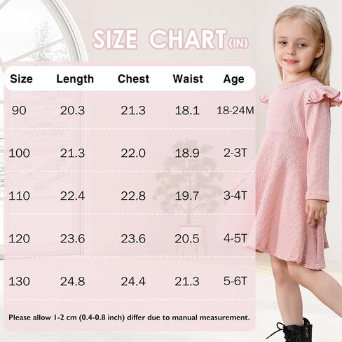 Toddler Girls Sweater Dresses Baby Long Sleeve Ruffle Knitted Winter Dresses for Girl Casual Solid Kids Fall Dress in Saudi Arabia