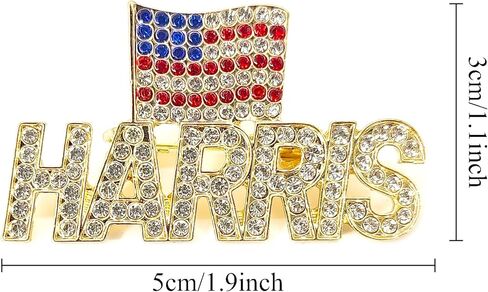 بروش كامالا هاريس، دبوس هاريس 2024 مع تصويت علم الولايات المتحدة الأمريكية كامالا هاريس للرئيس 2024 دبابيس الحملة التذكارية الوطنية للانتخابات الرئاسية، دعم لمحبي هاريس ديكور التجمع in Kuwait