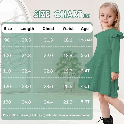 Toddler Girls Sweater Dresses Baby Long Sleeve Ruffle Knitted Winter Dresses for Girl Casual Solid Kids Fall Dress in Saudi Arabia