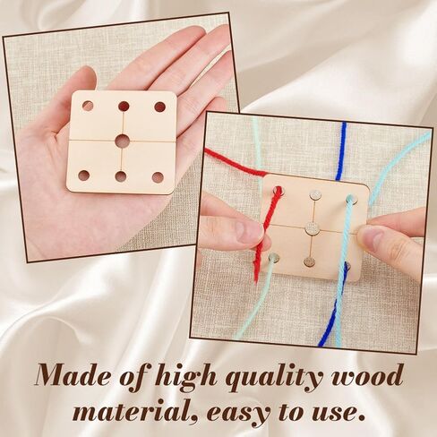 24 قطعة من بطاقات النسيج المربعة من AHANDMAKER، 2.4 × 2.4 بوصة، بطاقات النول الخشبية، أدوات النسيج اليدوية، لوازم النسيج، بطاقات النسيج اللوحية الخشبية، أداة خشبية لإكسسوارات نول الحياكة، PapayaWhip in Kuwait