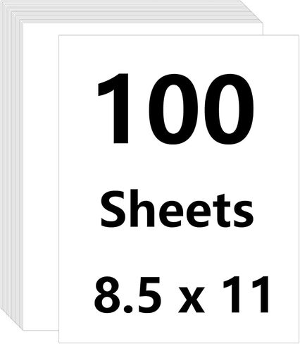 100 Sheets White Cardstock 8.5 x 11, 80lb Heavy Card Stock Paper, Thick Cardstock Printer Paper for Invitations, Certificate, Menus, Wedding, DIY Cards in Saudi Arabia