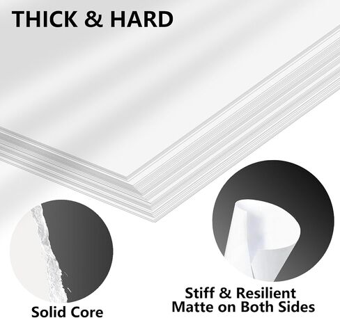 100 Sheets White Cardstock 8.5 x 11, 80lb Heavy Card Stock Paper, Thick Cardstock Printer Paper for Invitations, Certificate, Menus, Wedding, DIY Cards in Saudi Arabia