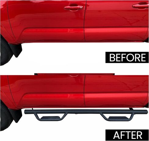 ECOTRIC Running Boards Compatible with 2005-2023 Toyota Tacoma Double Cab with 4 Full Size Nerf Bars Door Dropped Side Steps Hoop (Matte Black) in Saudi Arabia