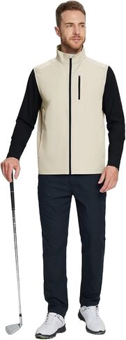 M MAELREG Mens Vests Outerwear Windproof Lightweight Softshell Vests Zip Pockets Sports Sleeveless Jacket Golf Vests for Men in Saudi Arabia