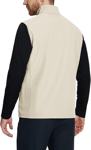 M MAELREG Mens Vests Outerwear Windproof Lightweight Softshell Vests Zip Pockets Sports Sleeveless Jacket Golf Vests for Men in Saudi Arabia
