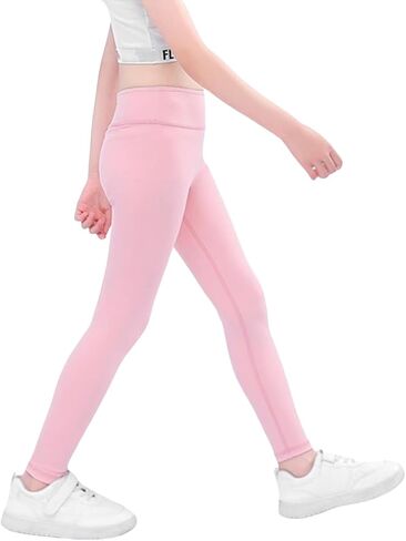 Girls Athletic Leggings High Waist Yoga Pants Dance Running Sports Tights in Kuwait