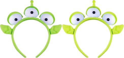 KKBES 2 Pack Three-eyed Alien Headbands, Alien Monster Headband, Green Monster Headband, Halloween Costume Hair Bands in Kuwait