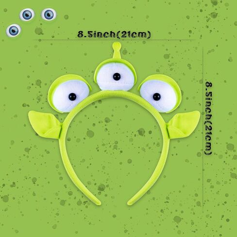 KKBES 2 Pack Three-eyed Alien Headbands, Alien Monster Headband, Green Monster Headband, Halloween Costume Hair Bands in Kuwait