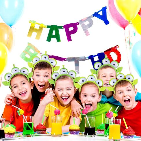 KKBES 2 Pack Three-eyed Alien Headbands, Alien Monster Headband, Green Monster Headband, Halloween Costume Hair Bands in Kuwait