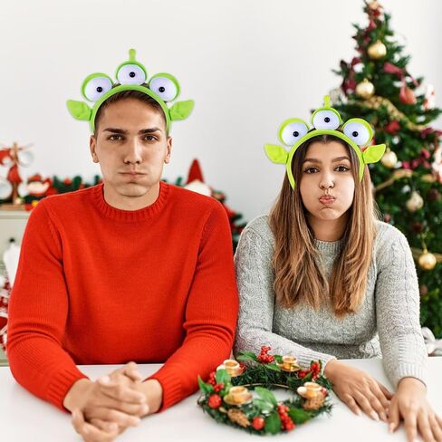 KKBES 2 Pack Three-eyed Alien Headbands, Alien Monster Headband, Green Monster Headband, Halloween Costume Hair Bands in Kuwait