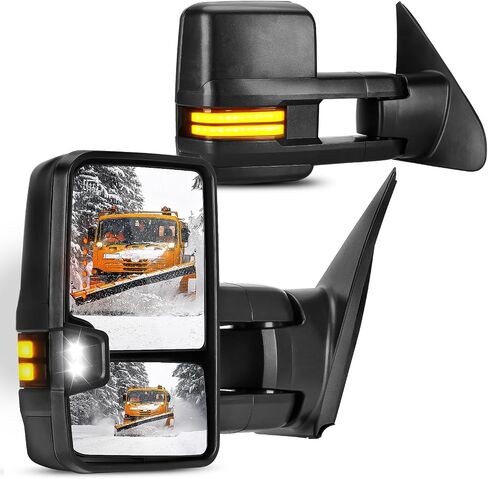 Towing Tow Mirrors Fit for Toyota for Tundra 2007-2017 for Sequoia 2008-2017 Turn Signal Light Running Light Heated Power Glass Manual Extending Folding in Saudi Arabia
