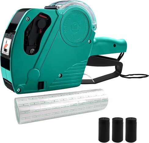 MX-5500 8 Digits Price Tag Gun with 5000 White Sticker Labels and 3 Extra Inker, Price Gun with Labels Kit, Label Maker Pricing Gun Kit, Numerical Tag Gun for Office, Grocery Store Marking(green) in Saudi Arabia