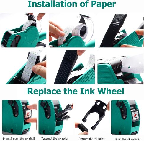 MX-5500 8 Digits Price Tag Gun with 5000 White Sticker Labels and 3 Extra Inker, Price Gun with Labels Kit, Label Maker Pricing Gun Kit, Numerical Tag Gun for Office, Grocery Store Marking(green) in Saudi Arabia