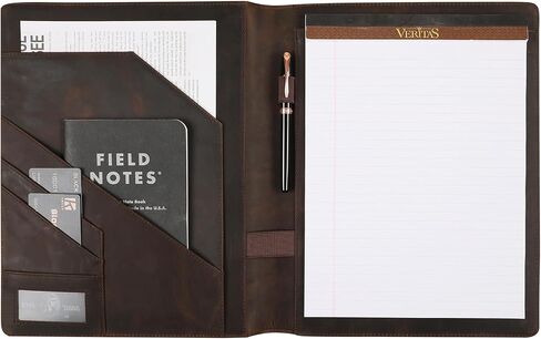 Genuine Leather Padfolio,Free Engraved Name, Personalized Leather Portfolio, A4 Document Folder Legal Pad Padfolio, Resume Folio for Men & Women in Kuwait