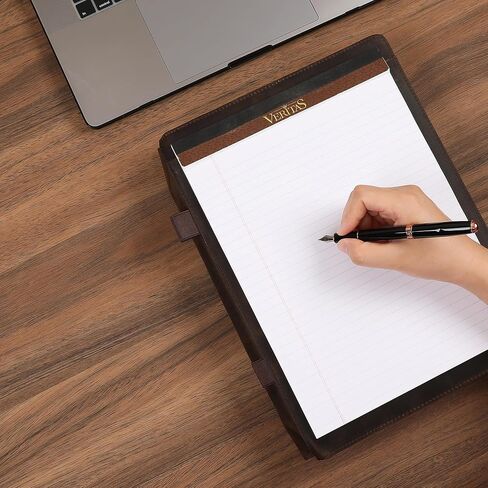 Genuine Leather Padfolio,Free Engraved Name, Personalized Leather Portfolio, A4 Document Folder Legal Pad Padfolio, Resume Folio for Men & Women in Kuwait