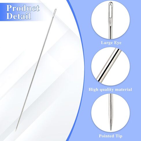 10 inch Upholstery Needle Large Sewing Needle Long Sewing Needles Professional Upholstery Needle Hand Sewing Leather,Tapestry,Embroidery,for Home or Work.(Silver, 9.84 Inch) in Saudi Arabia