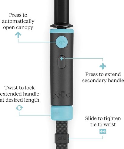 SHED RAIN مظلة Duo ذات الفتح التلقائي - كما نشاهد في Shark Tank - قوس 54 بوصة - زر سهل الاستخدام (+) يطلق المقبض الثاني - حماية من أشعة الشمس بعامل حماية من أشعة الشمس 50+ in Kuwait