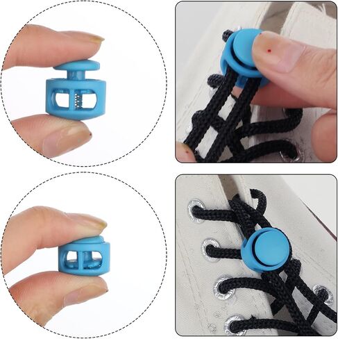 35 Pcs Plastic Spring Cord Locks for Drawstring Double Hole Cord Lock for Drawstring Elastic Shoeslace Stopper Spring Stoppers for No Tie Shoelaces Drawstring Backpack Craft Supplies (5 Colors) in Saudi Arabia