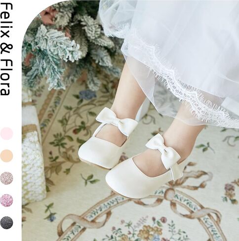 Felix & Flora Toddler Little Girls Dress Shoes - Flower Girls Mary Jane Flats Ballet Shoes Party Wedding in Saudi Arabia
