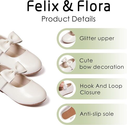 Felix & Flora Toddler Little Girls Dress Shoes - Flower Girls Mary Jane Flats Ballet Shoes Party Wedding in Saudi Arabia
