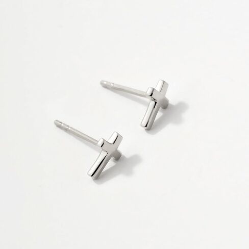 Gold Earrings for Women 14K Gold Cross Stud Earring Dainty Minimalist Simple Small Earrings Jewelry Gift for Her in Saudi Arabia