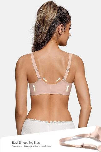 Vertvie Bras for Women Wireless Comfortable Push Up Bra Scalloped Seamless Full Coverage No Underwire Supportive T Shirt Bras in Saudi Arabia