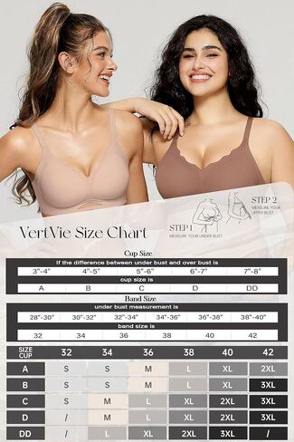 Vertvie Bras for Women Wireless Comfortable Push Up Bra Scalloped Seamless Full Coverage No Underwire Supportive T Shirt Bras in Saudi Arabia