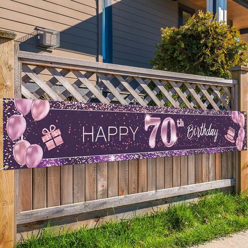 Happy 70th Birthday Backdrop Pink Photo Background Banner Cheers to 70 Years Old Decorations Party Supplies in Kuwait