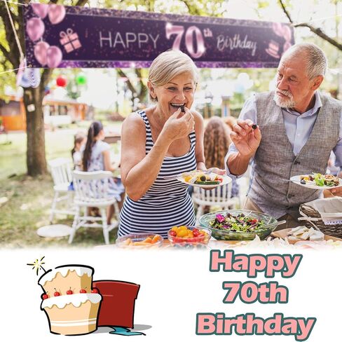 Happy 70th Birthday Backdrop Pink Photo Background Banner Cheers to 70 Years Old Decorations Party Supplies in Kuwait