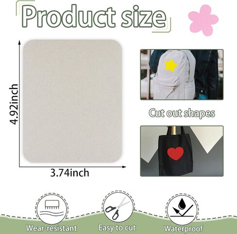 20 Pcs Iron on Patches,4.9 x 3.7 Inch Khaki Iron on Patches for Clothes Repair, Fabric Repair Patches for Clothing Repair in Saudi Arabia