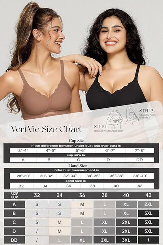 Vertvie Bras for Women Wireless Comfortable Push Up Bra Scalloped Seamless Full Coverage No Underwire Supportive T Shirt Bras in Saudi Arabia