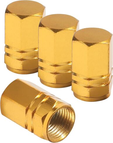 Tire Valve Caps,Car Accessories Valve Stem Caps,Aluminum Alloy Valve Stem Covers, Valve Stem Covers for Car Tires,Valve Stem Caps for Cars,Tire Caps for Cars,SUVs, Motorcycles,Etc (Gold) in Saudi Arabia