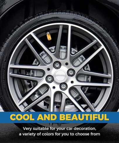 Tire Valve Caps,Car Accessories Valve Stem Caps,Aluminum Alloy Valve Stem Covers, Valve Stem Covers for Car Tires,Valve Stem Caps for Cars,Tire Caps for Cars,SUVs, Motorcycles,Etc (Gold) in Saudi Arabia