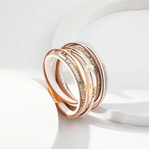 أساور تيانتيان طويلة للنساء Pulseras Para Mujer متعدد الطبقات الكفة الإسورة أساور للنساء مجوهرات بوهو للنساء أساور جلدية قابلة للتكديس للنساء هدايا عصرية للنساء in Saudi Arabia