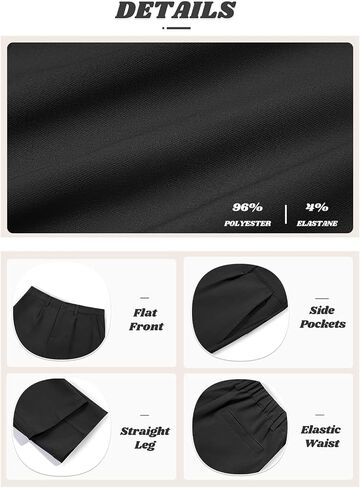 Haloumoning Boys Dress Pants Kids Adjustable Waist Regular Fit Straight Suit Pants School Uniform Trousers 5-14 Years in Saudi Arabia