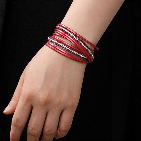 أساور تيانتيان طويلة للنساء Pulseras Para Mujer متعدد الطبقات الكفة الإسورة أساور للنساء مجوهرات بوهو للنساء أساور جلدية قابلة للتكديس للنساء هدايا عصرية للنساء in Saudi Arabia