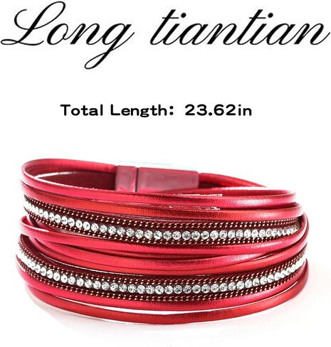 أساور تيانتيان طويلة للنساء Pulseras Para Mujer متعدد الطبقات الكفة الإسورة أساور للنساء مجوهرات بوهو للنساء أساور جلدية قابلة للتكديس للنساء هدايا عصرية للنساء in Saudi Arabia