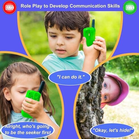 Walkie Talkies for Kids W/Rechargeable Battery, Kids Walkie Talkies Long Range, Radio Walkie Talkies, Walkie Talkie Clear Sound, Outdoor Toys for Kids Ages 4-8-12 (Green2, 2 Pack) in Saudi Arabia