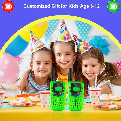 Walkie Talkies for Kids W/Rechargeable Battery, Kids Walkie Talkies Long Range, Radio Walkie Talkies, Walkie Talkie Clear Sound, Outdoor Toys for Kids Ages 4-8-12 (Green2, 2 Pack) in Saudi Arabia