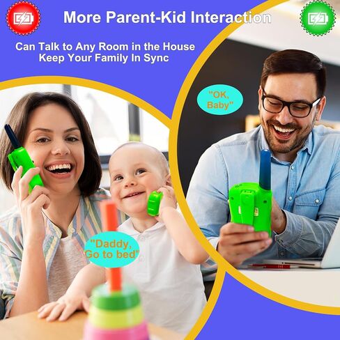 Walkie Talkies for Kids W/Rechargeable Battery, Kids Walkie Talkies Long Range, Radio Walkie Talkies, Walkie Talkie Clear Sound, Outdoor Toys for Kids Ages 4-8-12 (Green2, 2 Pack) in Saudi Arabia