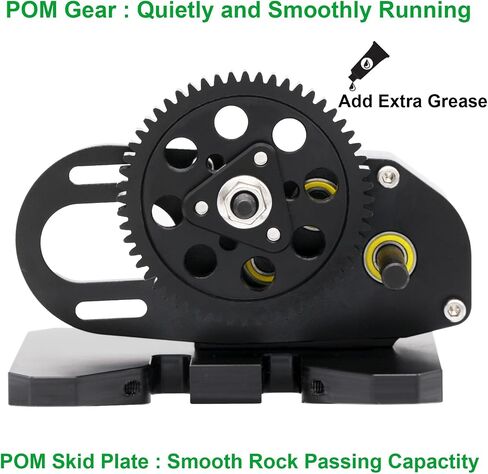 AMK 1/10 Transmission, 2Low Differential Gearbox with Skid Plate SCX10 Transmission for LCG Chassis Kit 1/10 RC Crawler Axial SCX10 II DIY LCG Chassis SCX10 Upgrades (Purple & Black) in Saudi Arabia