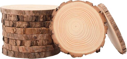 OPULANE Natural Wood Slices 50Pcs 2.0-2.4 Inches Unfinished Wood Rounds Predrilled Holes with 98Ft Twine String Round Wooden Circles with Bark for Crafts Arts DIY Christmas Ornaments Burning Painting in Saudi Arabia