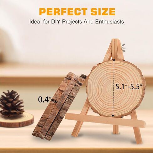 OPULANE Natural Wood Slices 50Pcs 2.0-2.4 Inches Unfinished Wood Rounds Predrilled Holes with 98Ft Twine String Round Wooden Circles with Bark for Crafts Arts DIY Christmas Ornaments Burning Painting in Saudi Arabia