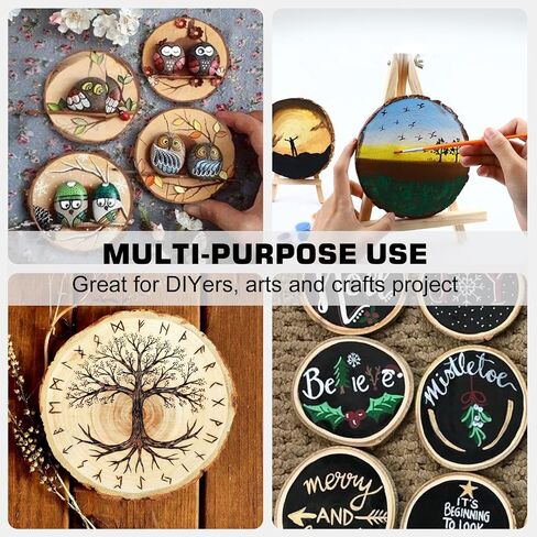 OPULANE Natural Wood Slices 50Pcs 2.0-2.4 Inches Unfinished Wood Rounds Predrilled Holes with 98Ft Twine String Round Wooden Circles with Bark for Crafts Arts DIY Christmas Ornaments Burning Painting in Saudi Arabia